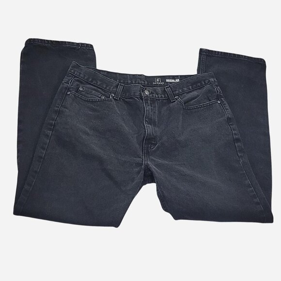George 36x32 Black Straight Leg Jeans - Picture 1 of 4